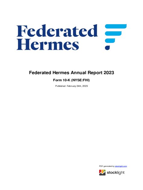 federated hermes annual report|federated Hermes inc annual report.